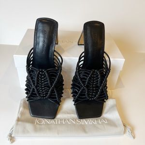 JONATHAN SIMKHAI Audra Macramé Slim Heel Sandal